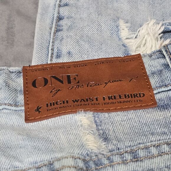 One x One Teaspoon Light Wash High Waist Freebird Zipper Ankle Jeans, Sz 26 - Picture 4 of 12
